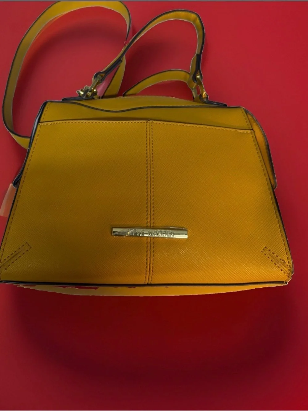 Steve Madden Yellow Structured Women’s Satchel Shoulder Bag